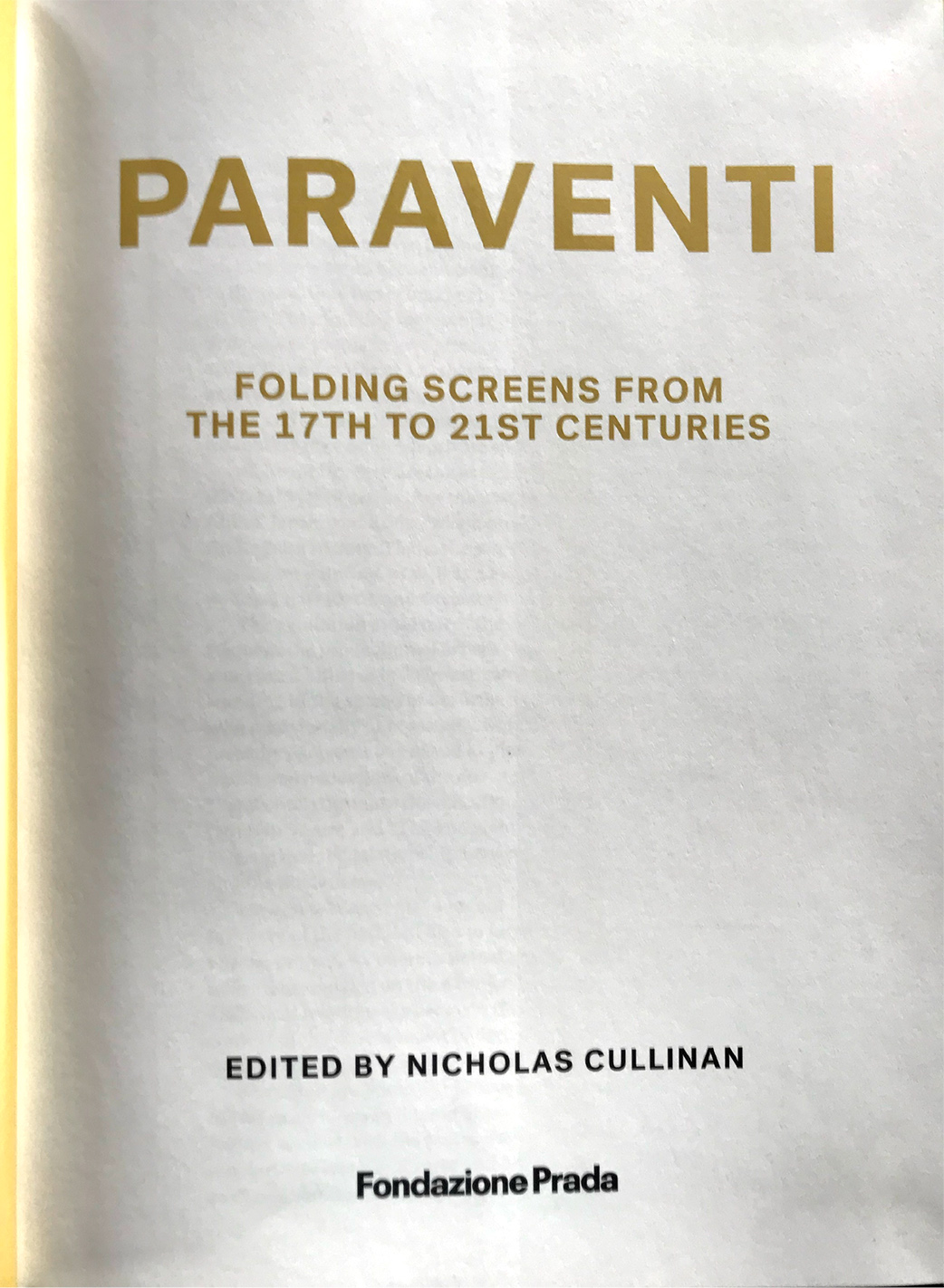 Prada exhibition catalog. 'Paraventi' Christian Blau 